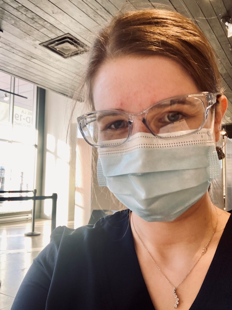 Dr. Joannie Dupont at a vaccination clinic in Montreal, QC.