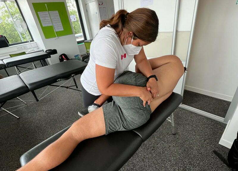 Dr. Elna Johnson treating a patient